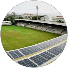 Solar Rooftop Project at the cricket stadium of Cricket Club of India, Mumbai
